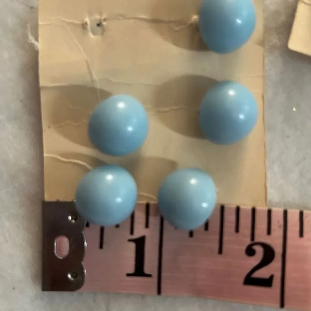 Vintage Baby Blue Dome Buttons